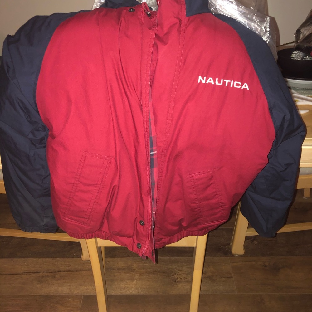 Nautica vintage reversible puffer jacket size L